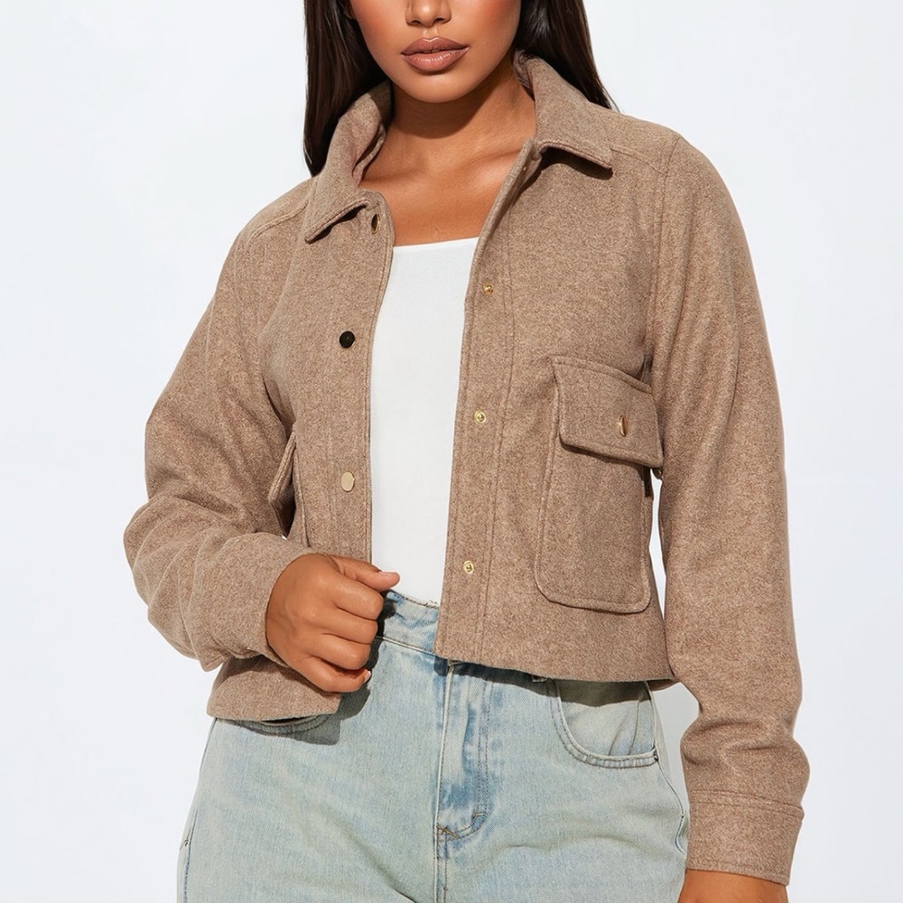 FASHION NOVA | NWT Delaney Wool Blend Tan Jacket Coat in Camel